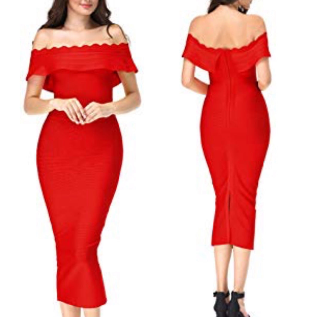 Sexy Goddess Bandage Midi Dress