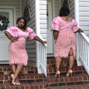 Spring Forward Feathered  Dress