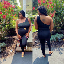 Load image into Gallery viewer, One Shoulder Athleisure Jumpsuit