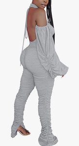 Pink Smoke Stacked Jumpsuit (Plus Size Available)
