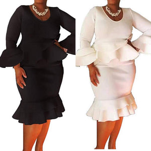 Delighted in Him Ruffled Dress (Plus Size Available)
