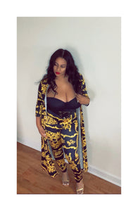 Designer Inspired 2pc Cardigan Set (Plus Size Available)