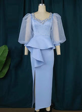 Load image into Gallery viewer, Blues Midi Scuba Dress