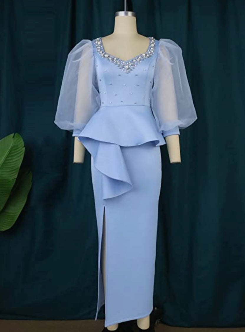 Blues Midi Scuba Dress