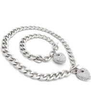 Load image into Gallery viewer, 3D Heart Cuban Necklace &amp; Bracelet Set