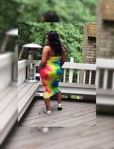 Pride Athleisure Tye-Dye Strapless Midaxi - Plus Size Available
