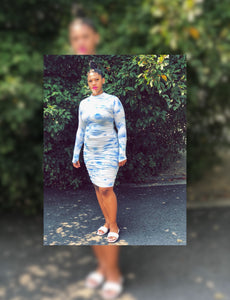 Cloudy Tye Dye Ruching Dress (Plus Size Available)
