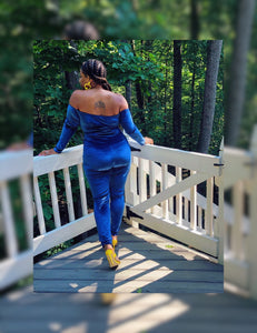 Velour Corset Jumpsuit (Plus Size Available)