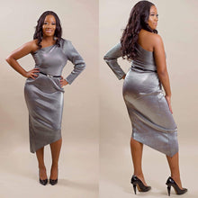 Load image into Gallery viewer, Glitz &amp; Glamour One Sleeve Pencil Dress