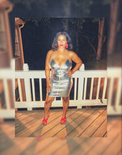 Load image into Gallery viewer, Futuristic Iridescent Bodycon Dress