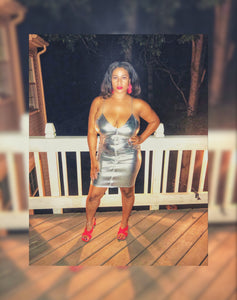 Futuristic Iridescent Bodycon Dress