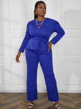 Load image into Gallery viewer, Class Act Peplum Pant Set (Plus Size Available)