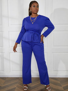 Class Act Peplum Pant Set (Plus Size Available)