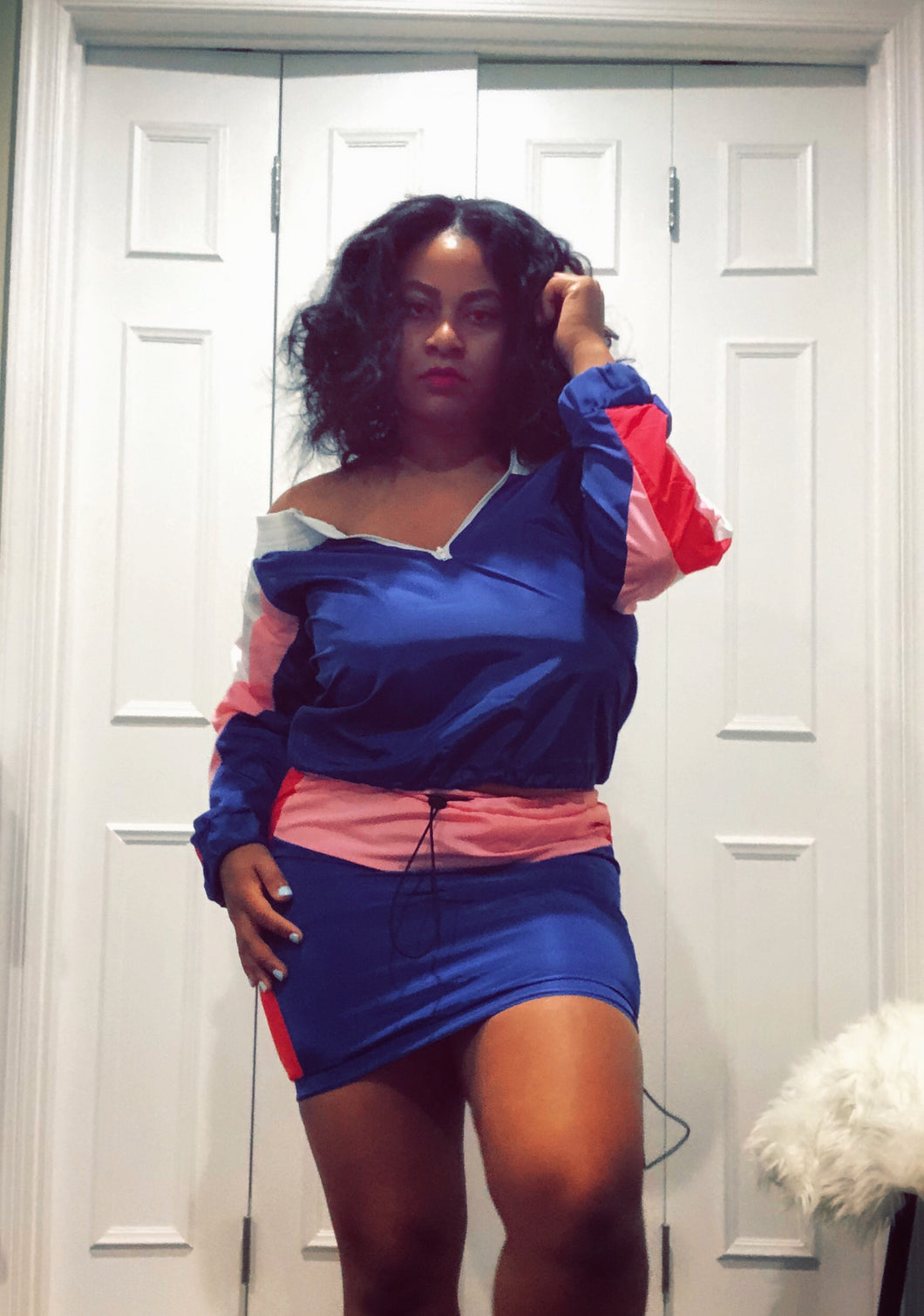 Athleisure Wind Breaker Skirt Set - Plus Size Available