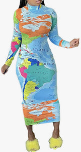 World Traveler Bodycon  (Plus Size Available)