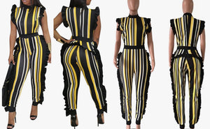 Ruffles and Stripes Jumpsuit (Plus Size Available)