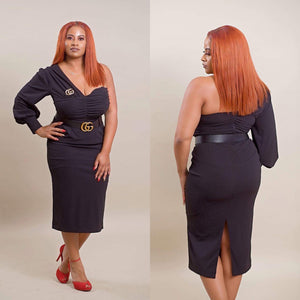 Do You Love Me One Sleeve Bodycon Dress
