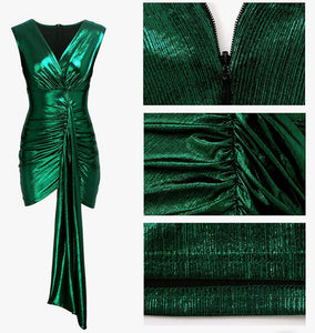 Green Dreams Metallic Mini - Plus Size Available