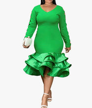 Load image into Gallery viewer, Kelly Green Ruffle Midi - Plus Size Available