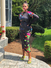 Load image into Gallery viewer, Graffiti Midi Bodycon (Plus Size Available)