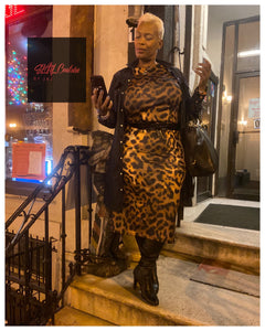 Foxy Lady Leopard Midi Bodycon (Plus Size Available)