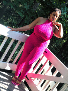 Knit Cable Halter Pant Set