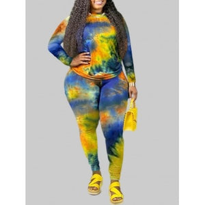 Tye Dye Athleisure Pant Set (Plus Size Available)