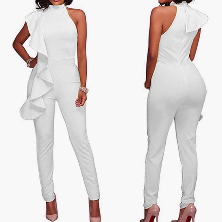 Ruffle Shoulder Jumpsuit