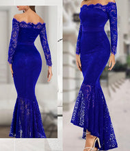 Load image into Gallery viewer, How Sweet the Sound Bardot Off-the-shoulder Lace Mermaid Dress