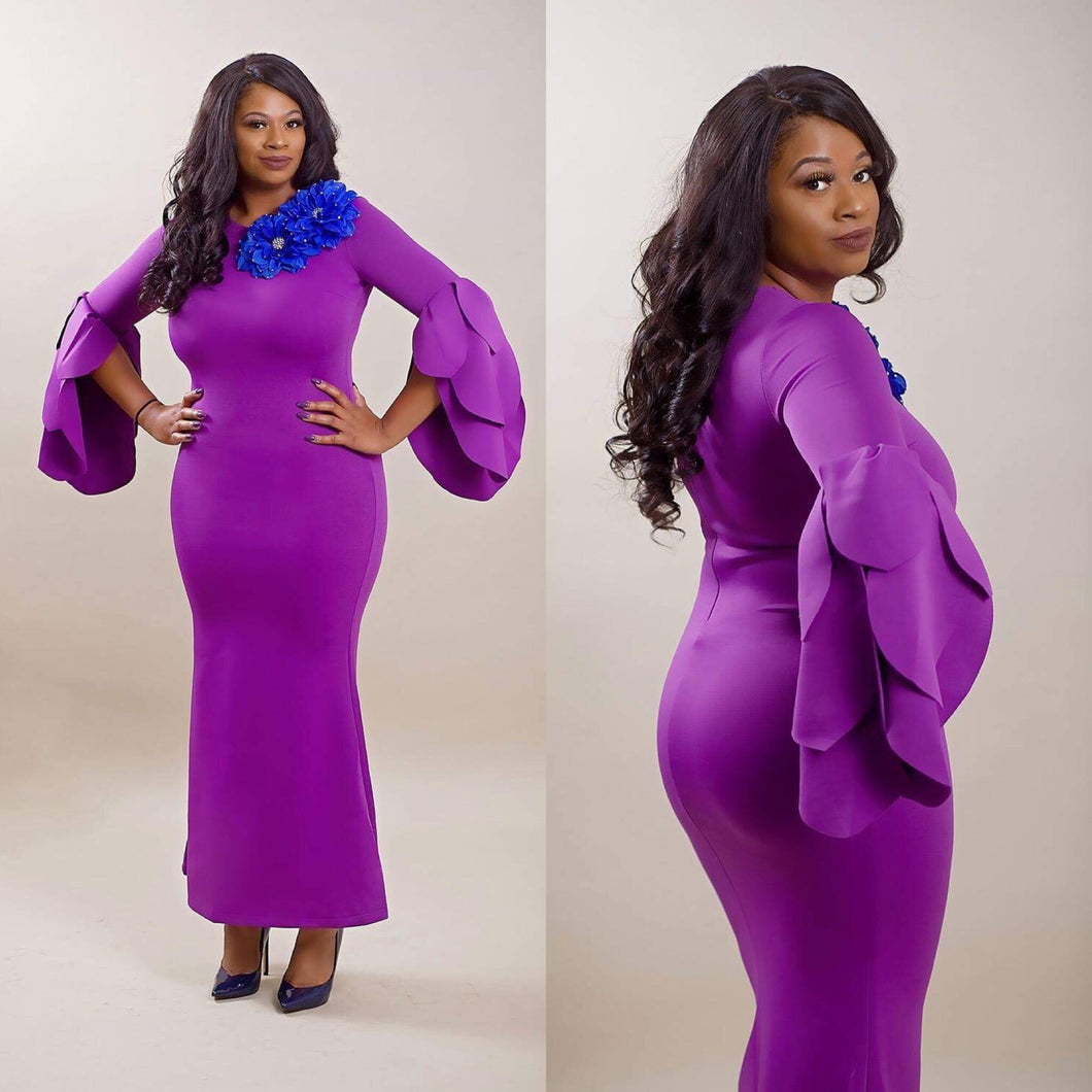 Regal Beauty Sleeve Dress