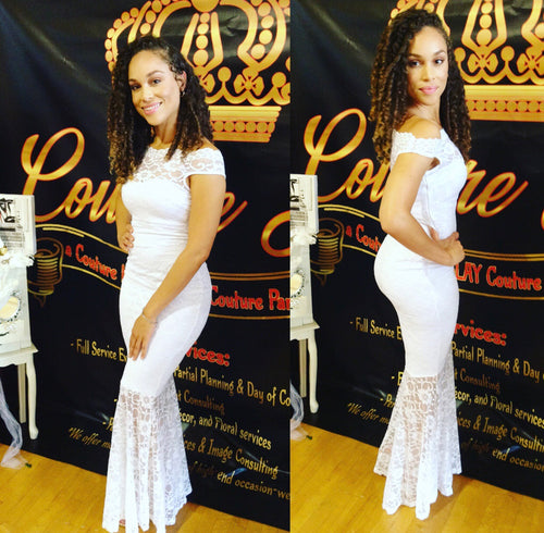 K.I.S.S. Me Bardot Lace Fishtail Maxi