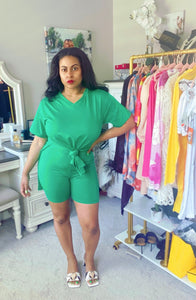 Green Athleisure Gal Short Set - Plus Size Available
