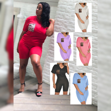 Load image into Gallery viewer, Athleisure Short Set with a Leopard Pocket - Plus Size Available