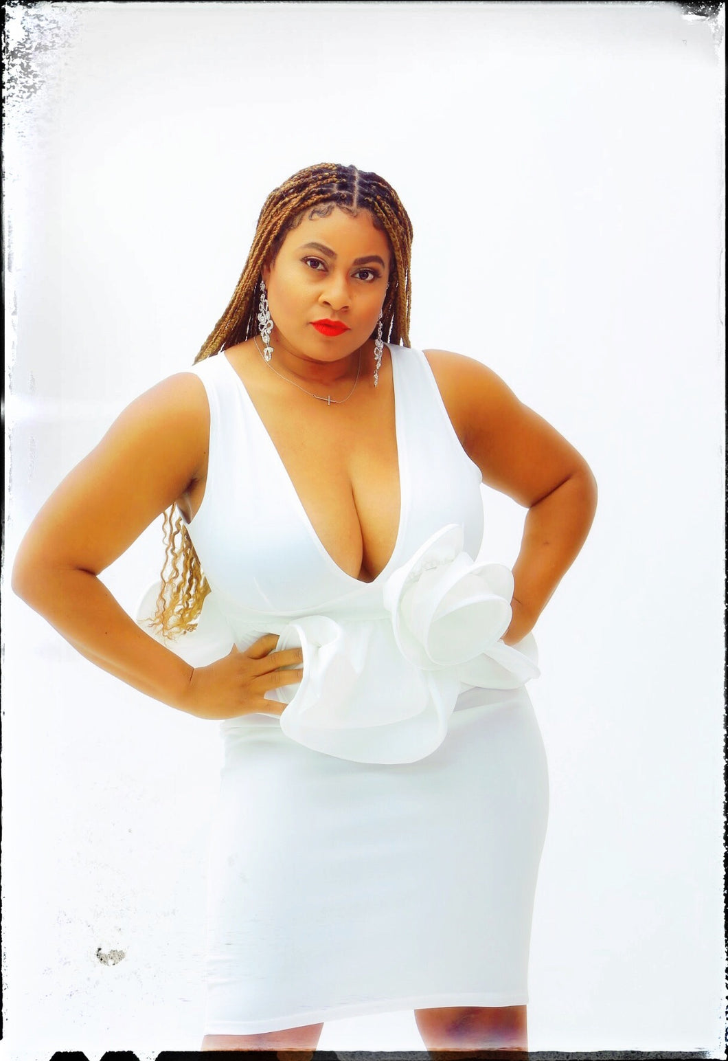 White peplum dress plus size hotsell