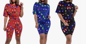 Butterfly 2pc Short Set - Plus Size Available