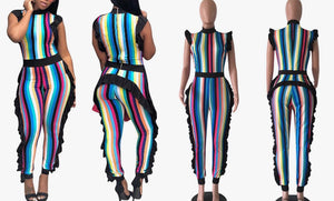 Ruffles and Stripes Jumpsuit (Plus Size Available)