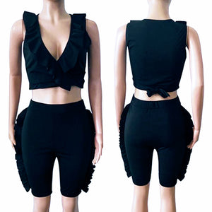 Ruffle Me Pretty Short Set - Plus Size Available