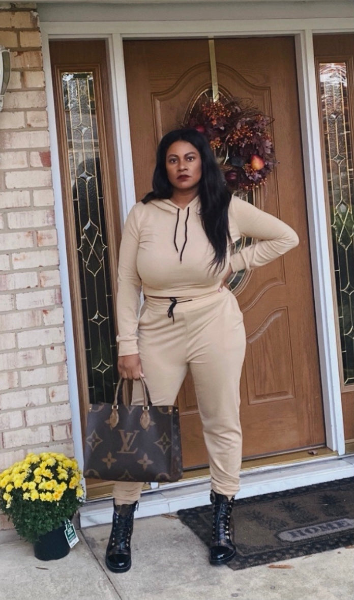 Hooded 2pc Set (Plus Size Available)