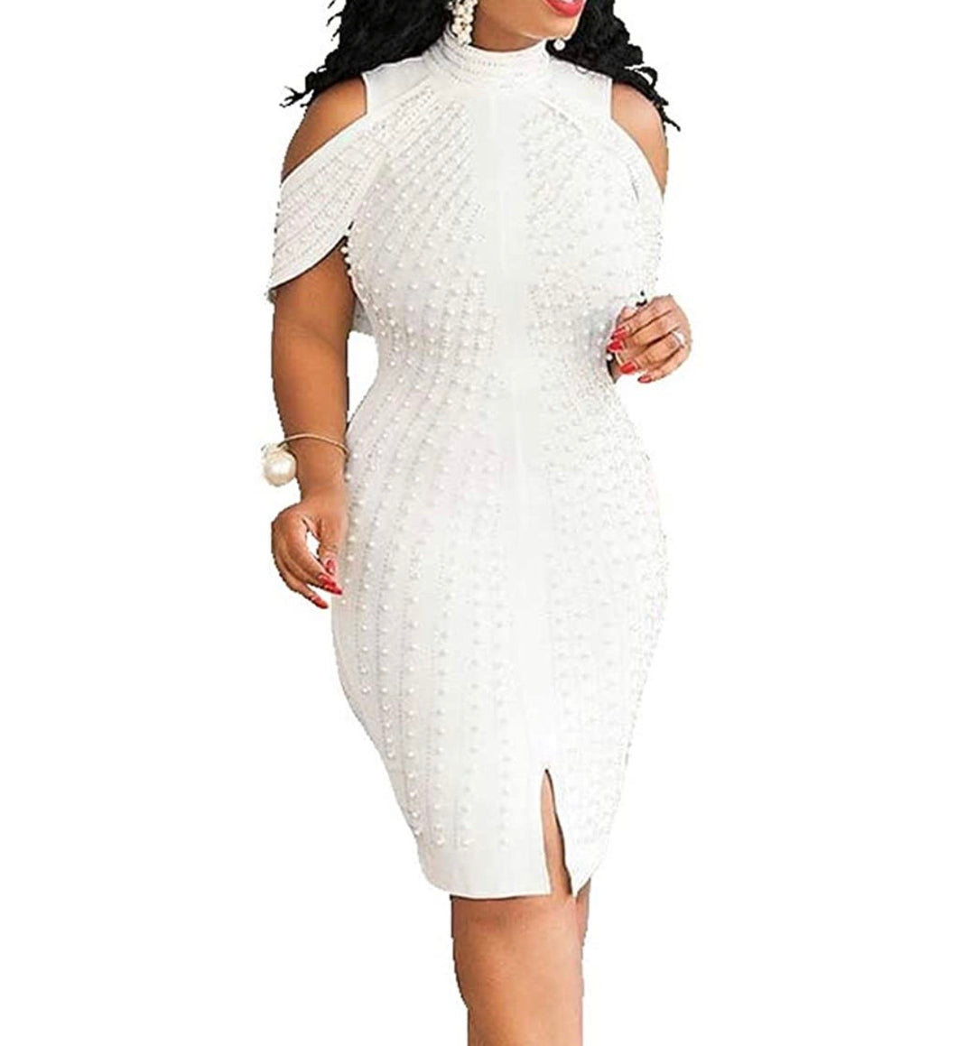 Studded Pearl Knee Dress (Plus Size)
