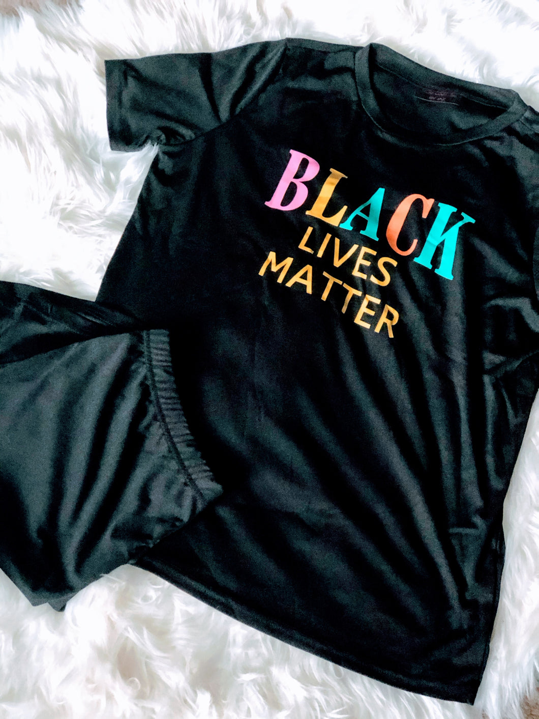 Black Lives Matter Short Set - Multi Color (Plus Size Available)