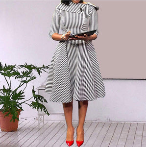 Houndstooth Fit & Flare (Plus Size Available)