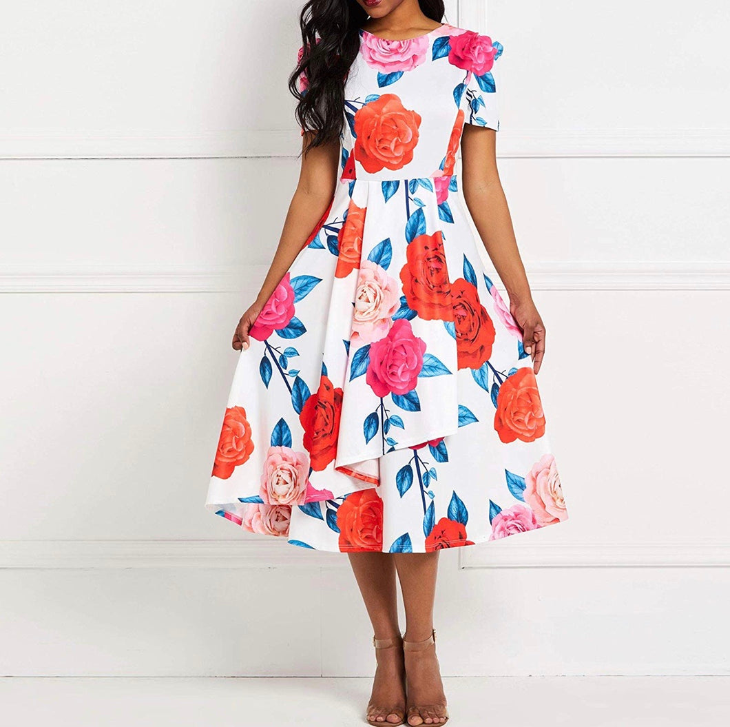 Flower Patch Fit & Flare (Plus Size Available)