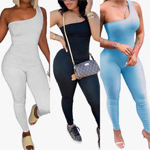 Load image into Gallery viewer, One Shoulder Athleisure Jumpsuit