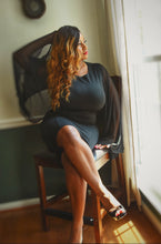 Load image into Gallery viewer, She is Sophisticated Sheer Sleeve Midi (Plus Size Available)