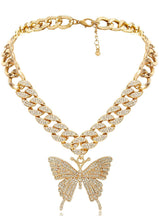 Load image into Gallery viewer, Cuban Rhinestone Butterfly Necklace - Anklet - Bracelet