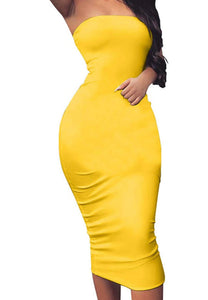 Cool Strapless Midi Dress (Plus Size Available)